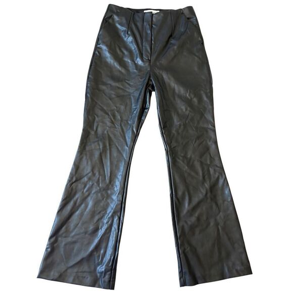 NEW Abercrombie & Fitch Vegan Leather Skinny Flare Pants size 29 Black - Picture 3 of 12